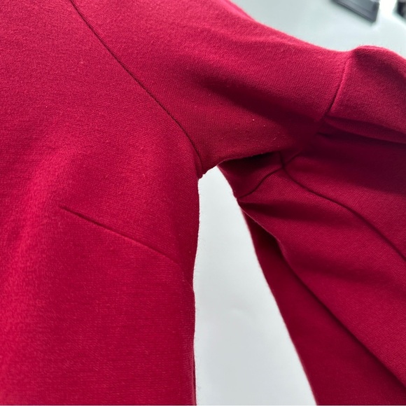 Ingrid & Isabel Maternity Red Flutter 3/4 Sleeve Round Neck Mini Shift Dress M - Picture 11 of 16